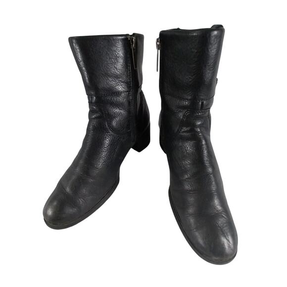 Harley-Davidson Black Leather Buckle Ankle Boots - Picture 3 of 13